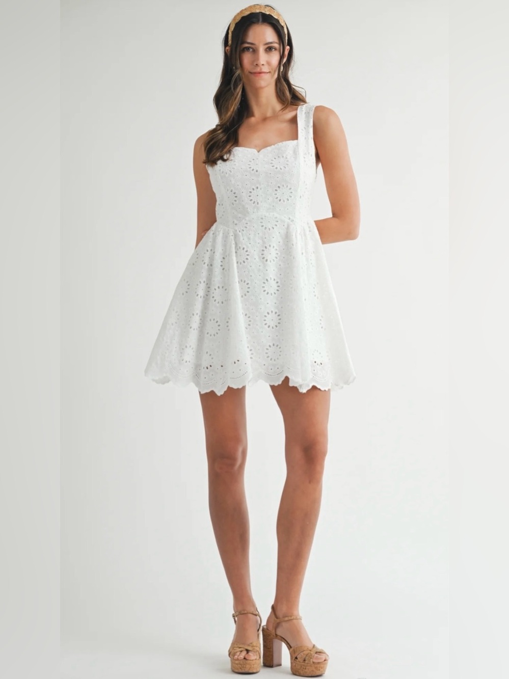 NWT MABLE TALORE LACE UP BACK EYELET
DRESS